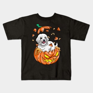 Poodle In The Pumpkin tshirt halloween costume funny gift t-shirt Kids T-Shirt
